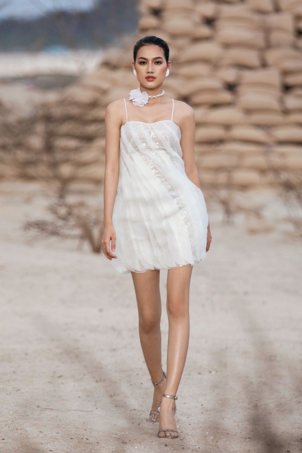 Kennedy Straight Ruffled Lace Mini Dress