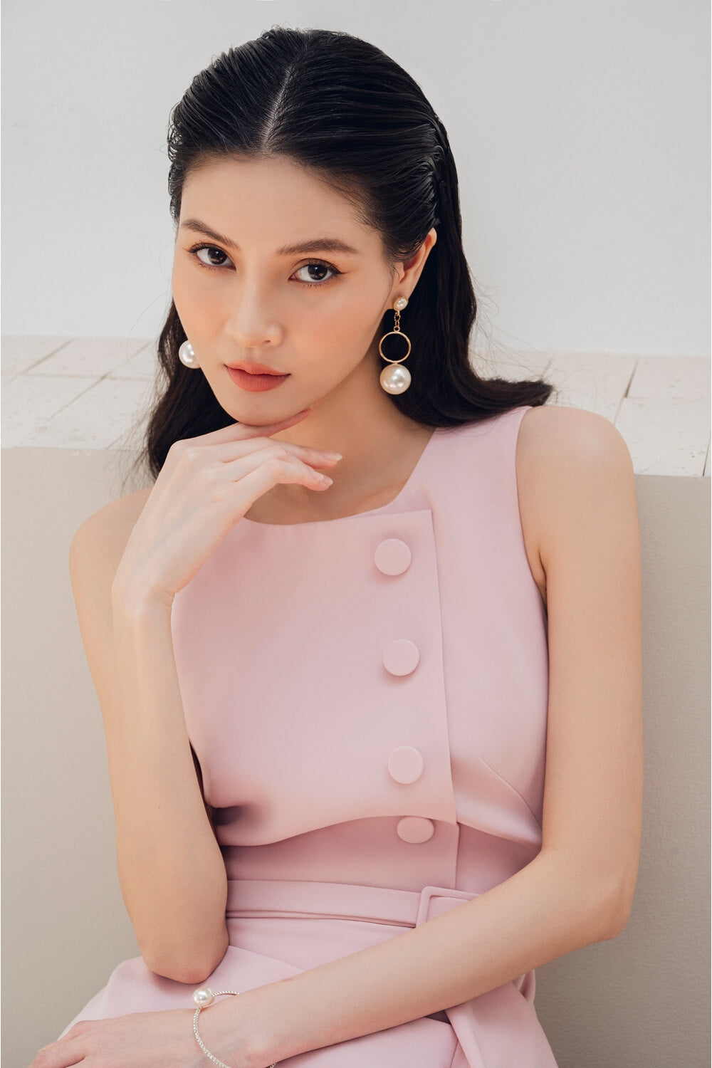 Juhi Straight Sleeveless Diamond Spandex Midi Dress