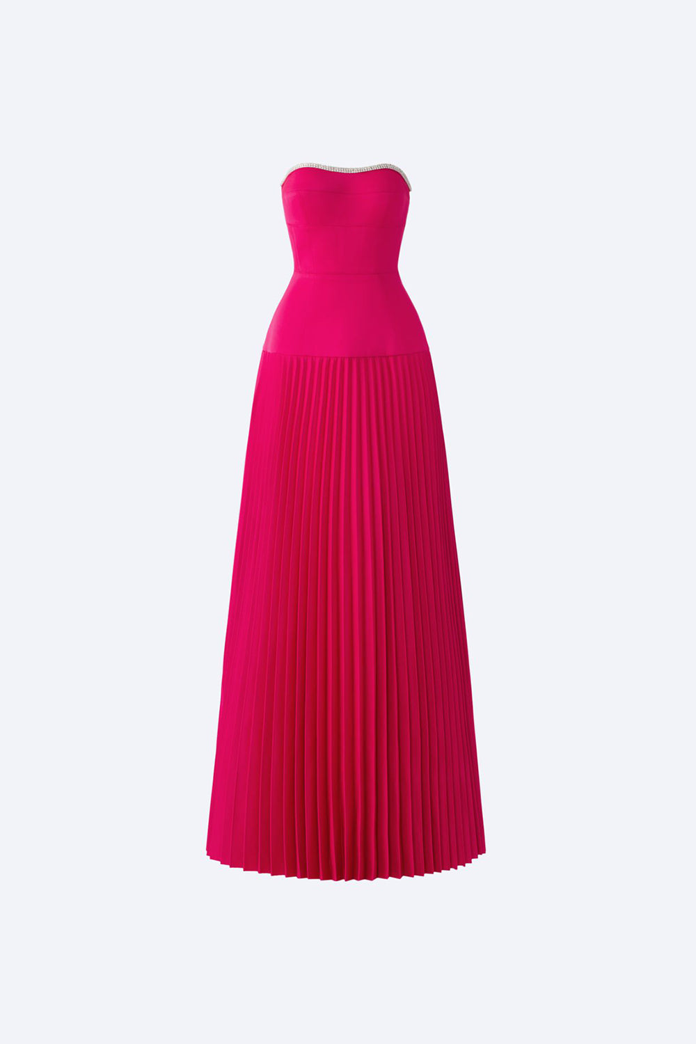 Iris Pleated Sweetheart Neck Taffeta Floor Length Dress