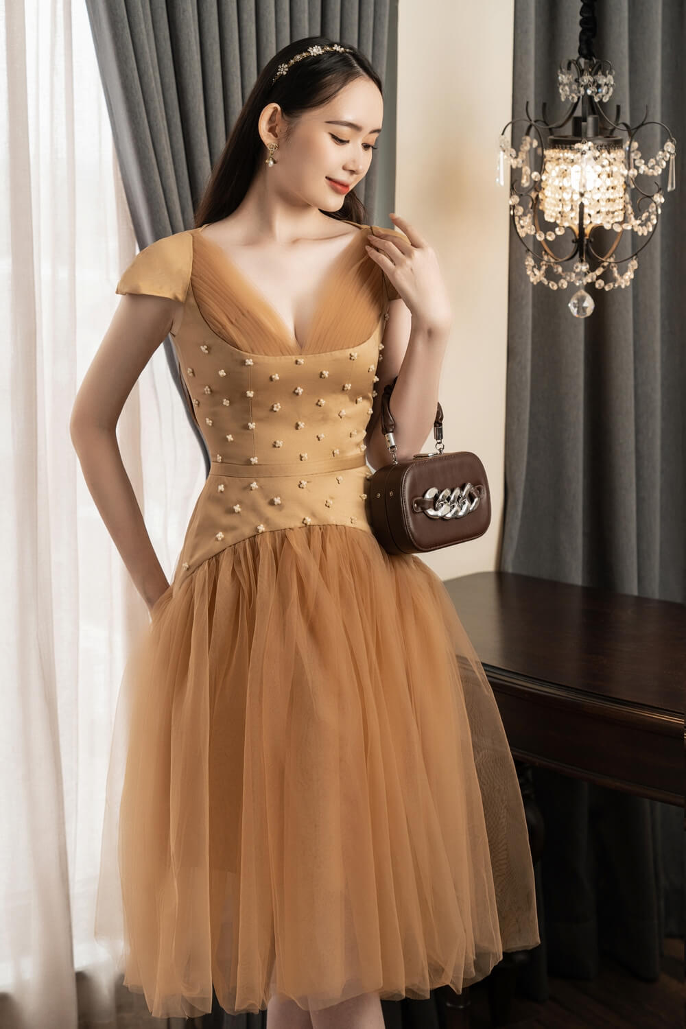 Baxenda Heart Neck Dress