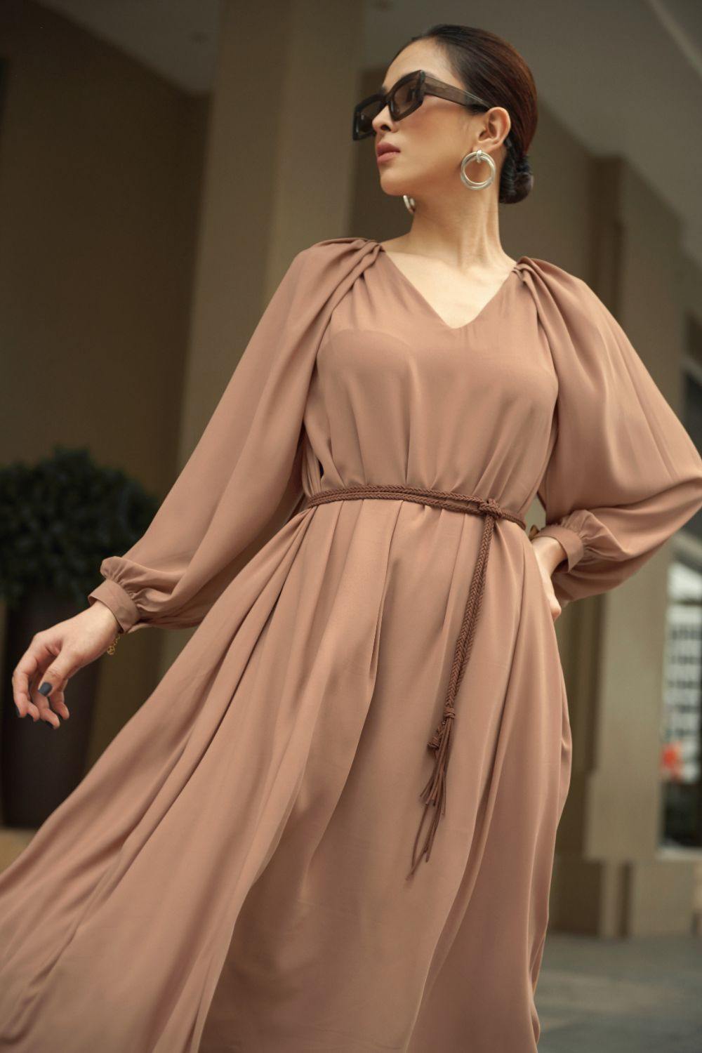 Fade Belt Midi Dress