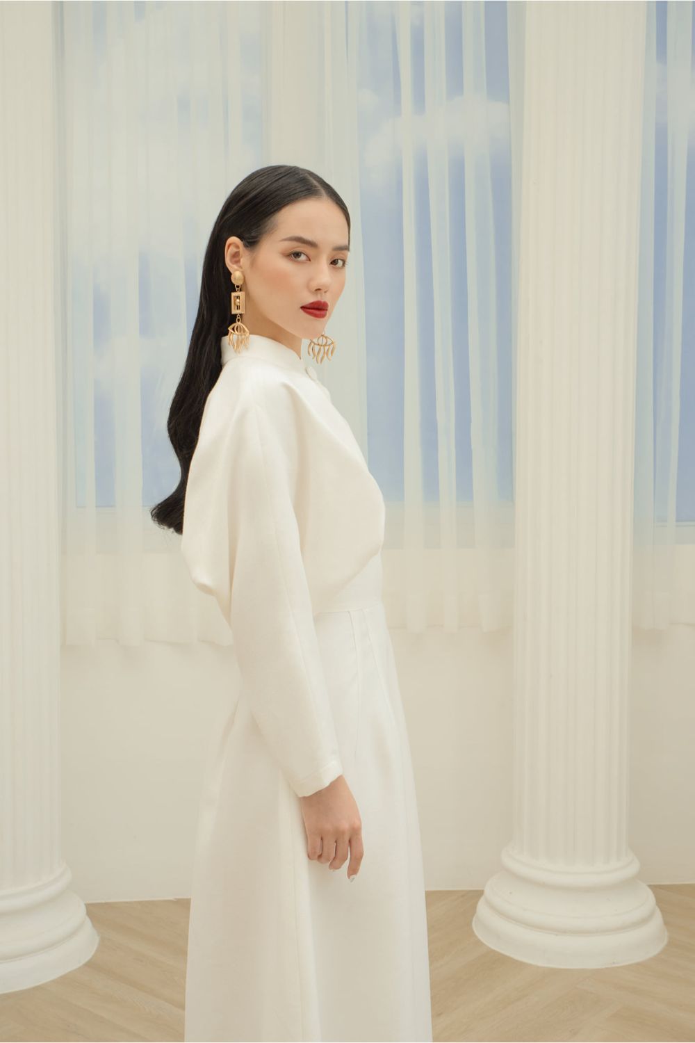 Laine Mandarin Collar Dress