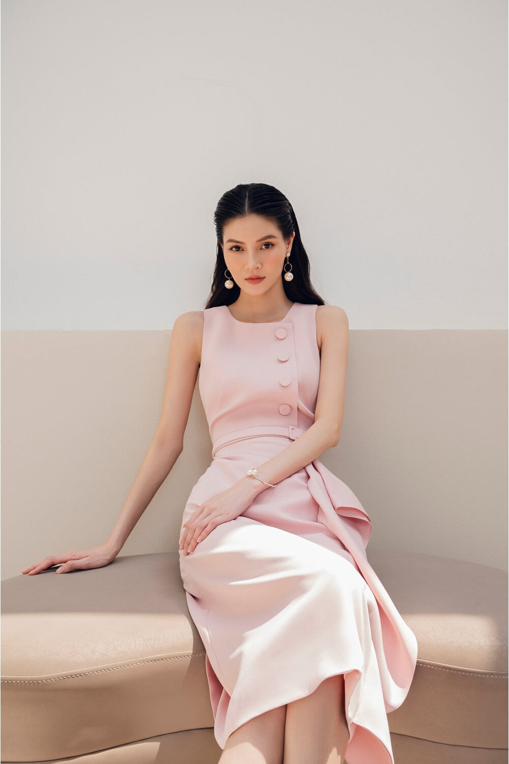 Juhi Straight Sleeveless Diamond Spandex Midi Dress