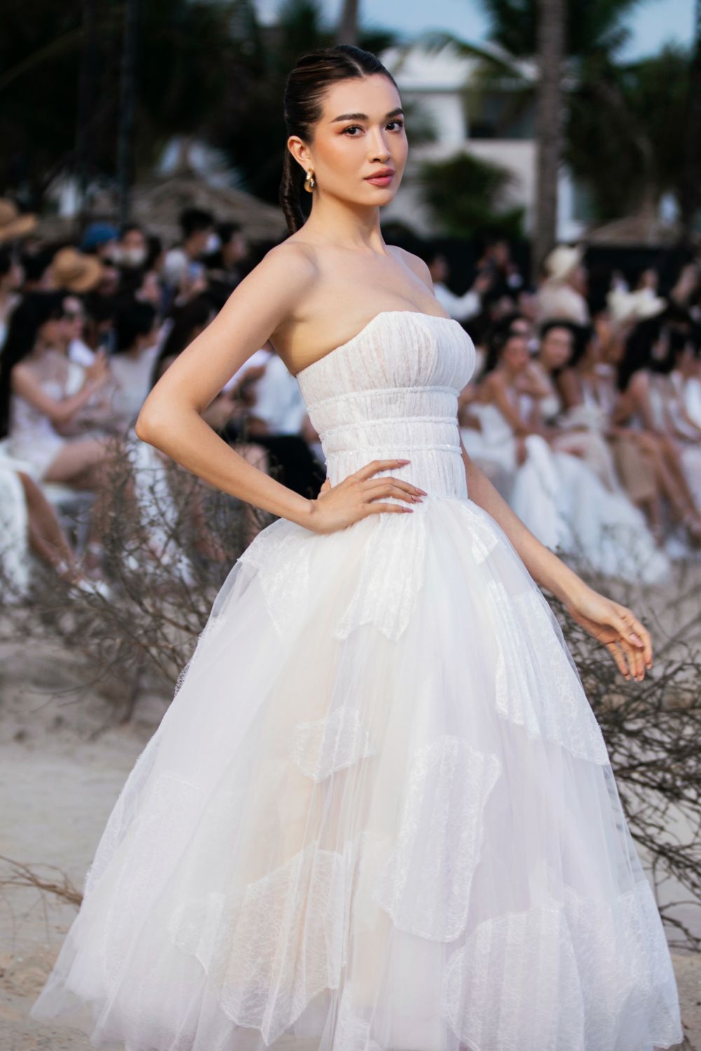 Quinn Ball Gown Straight Across Neck Tulle Ankle Length Dress