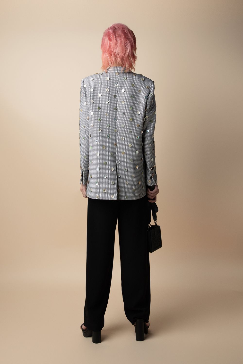 Teresa Straight Peak Lapel Brocade Blazer