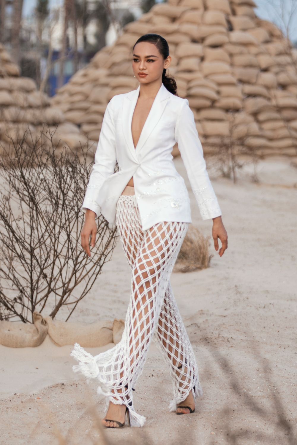 Eliana Straight Notch Lapel Cotton Set