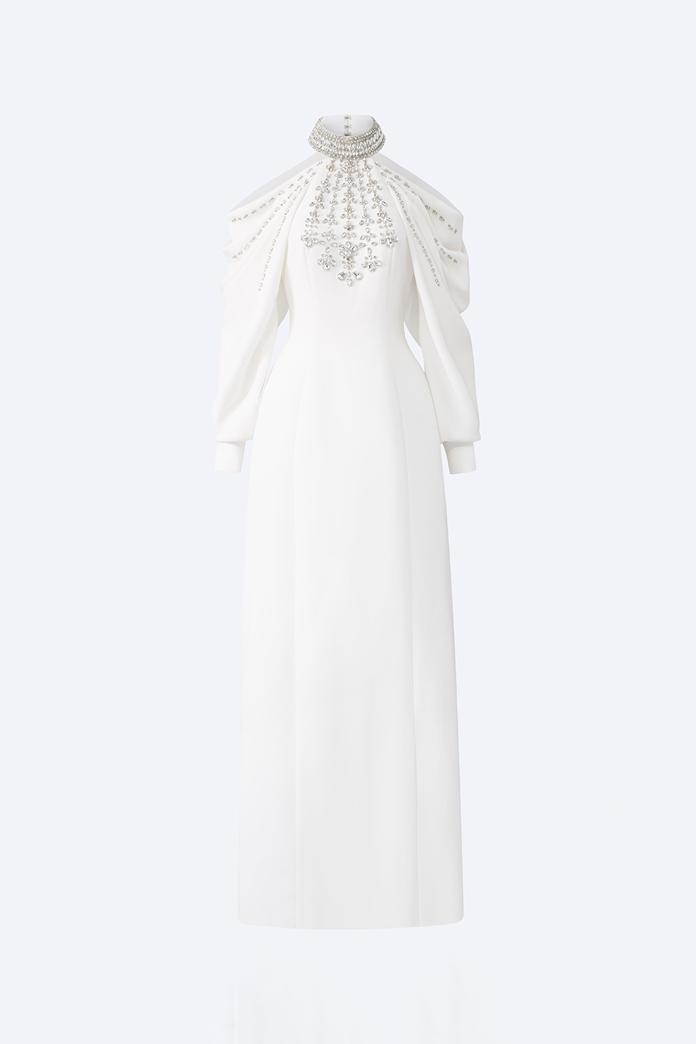 Adelina Sheath Halter Neck Satin Maxi Dress