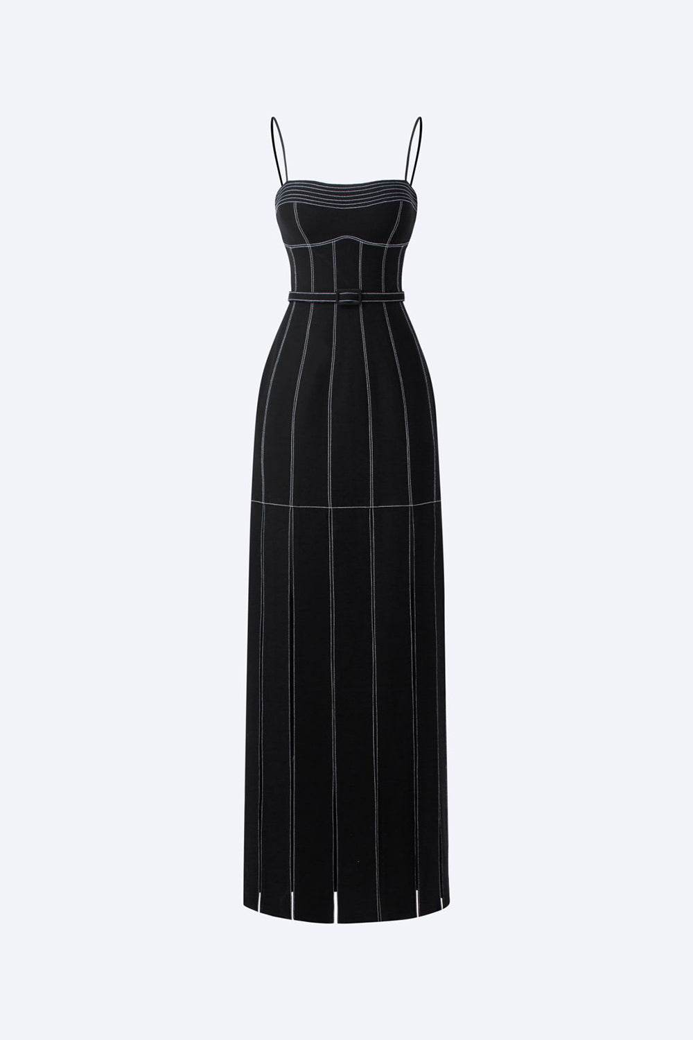 Ava Slit Spaghetti Strap Crepe Midi Dress