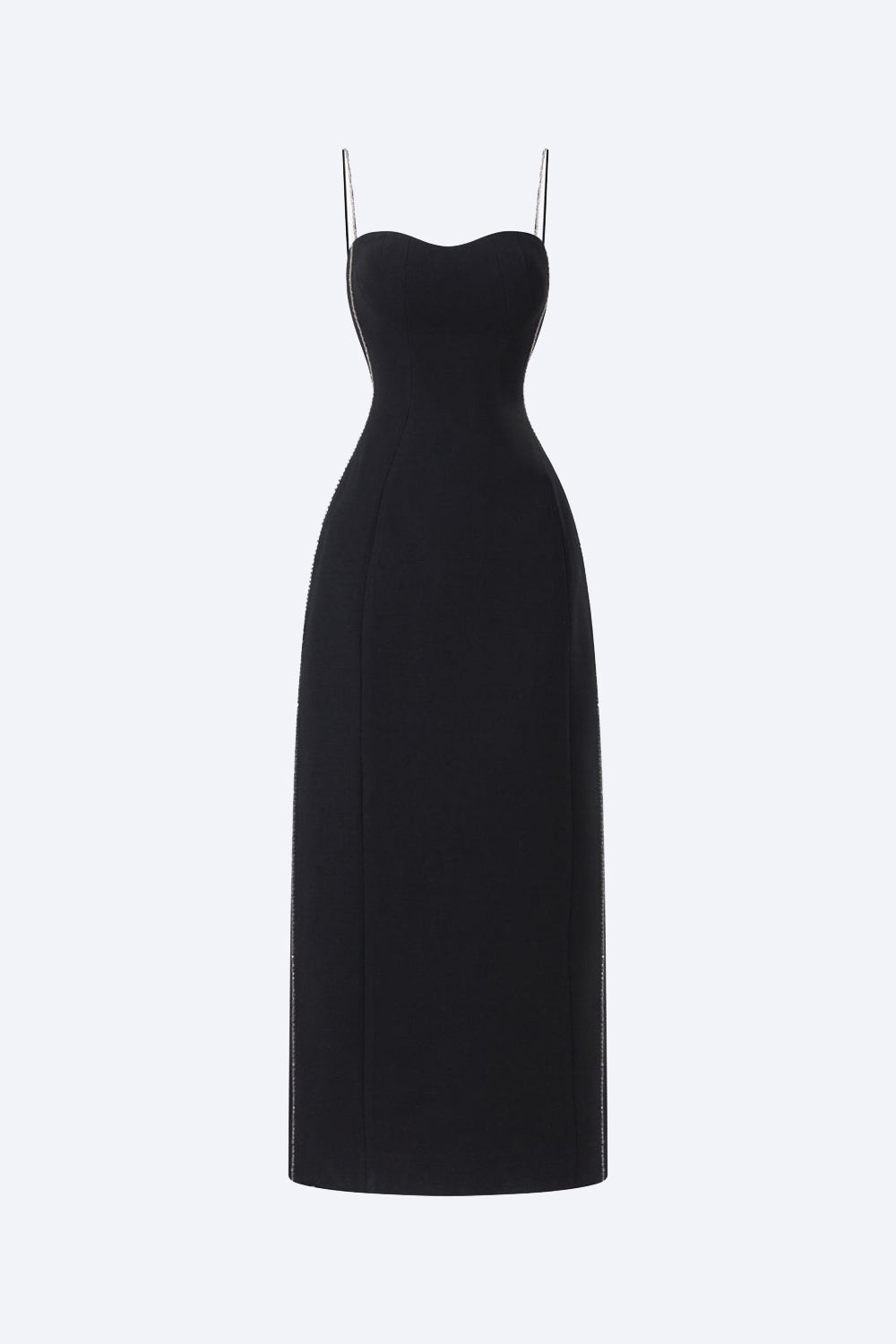 Sophia Straight Sweetheart Neck Crepe Midi Dress