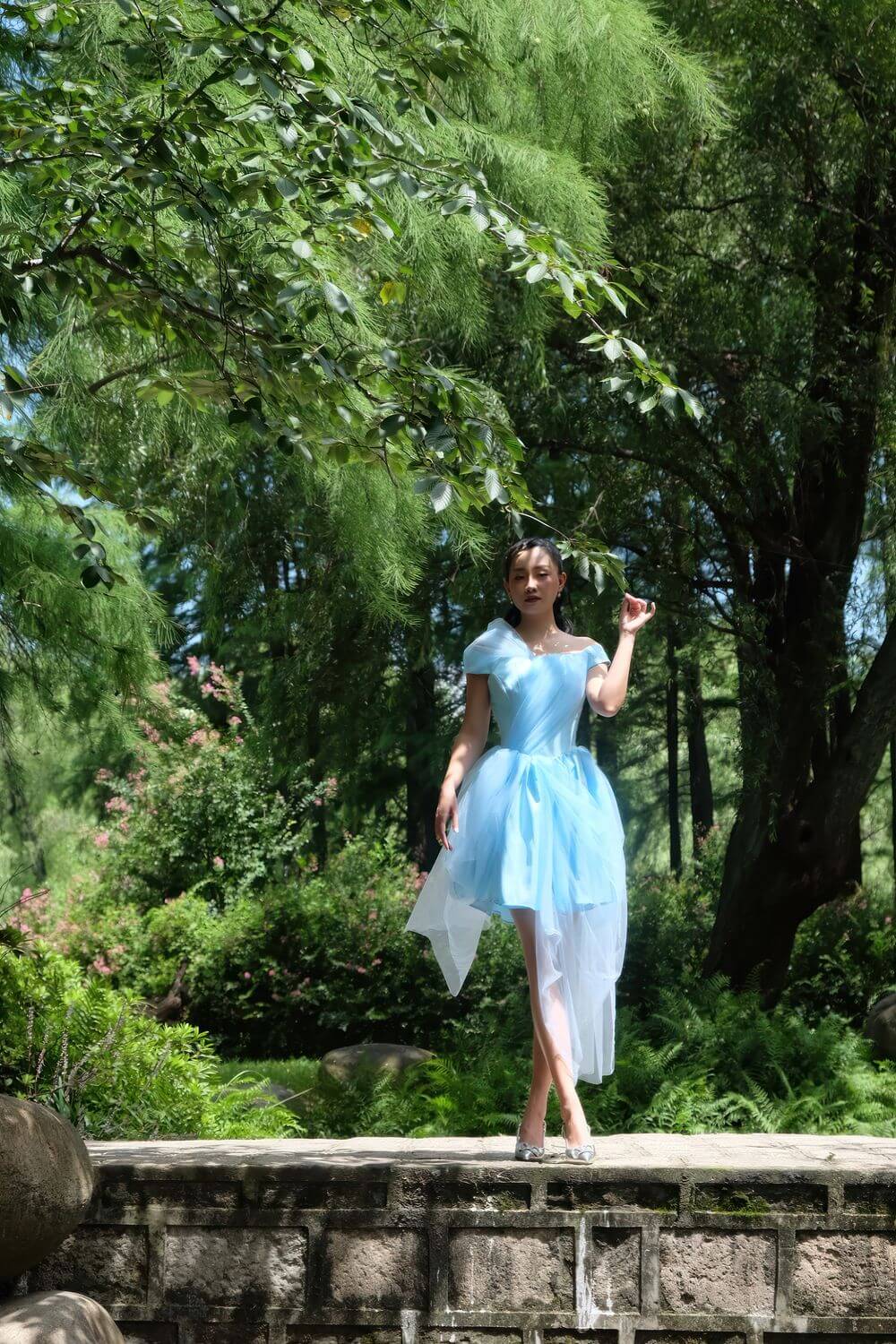 Mia Asymmetric Off-Shoulder Taffeta Midi Dress