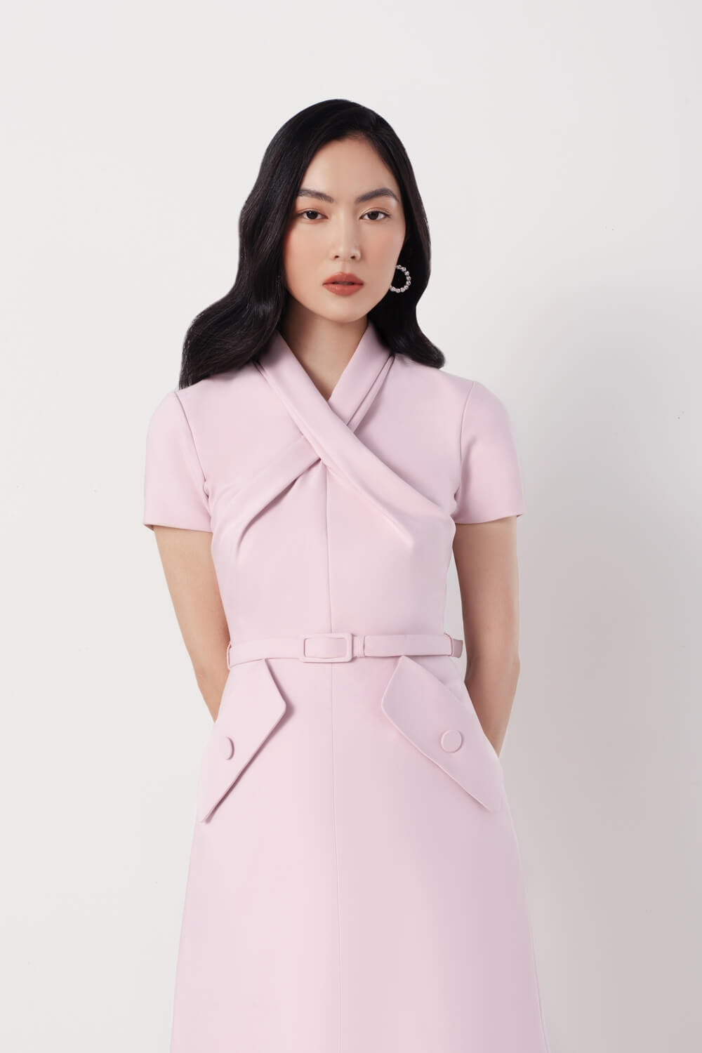 Keilley Crossover Neck Dress