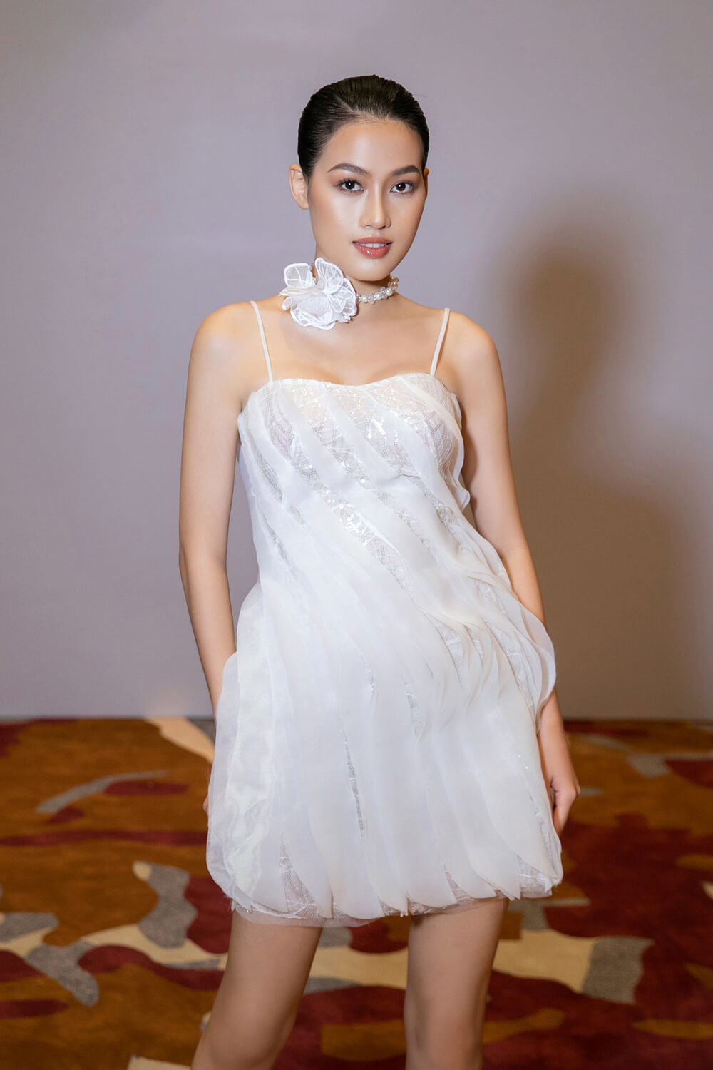 Kennedy Straight Ruffled Lace Mini Dress