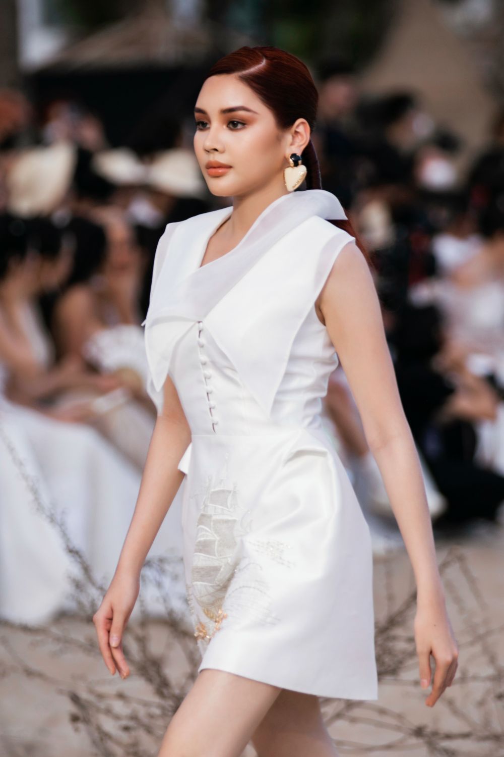 Anna A-line V-Neck Taffeta Mini Dress