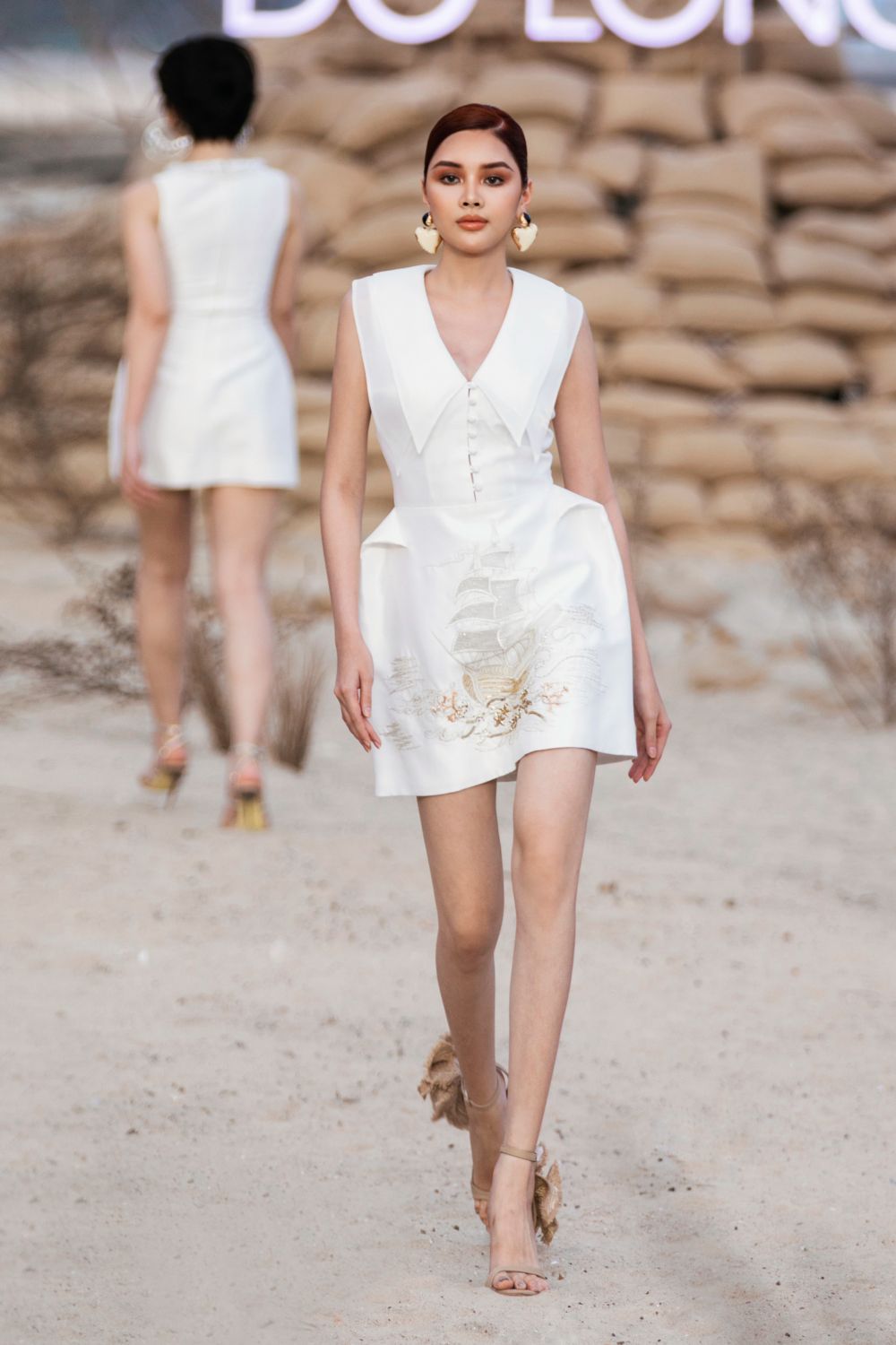 Anna A-line V-Neck Taffeta Mini Dress