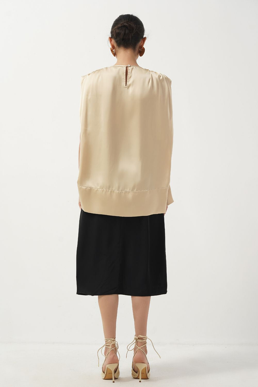 Sadie Sack Flower Applique Silk Top