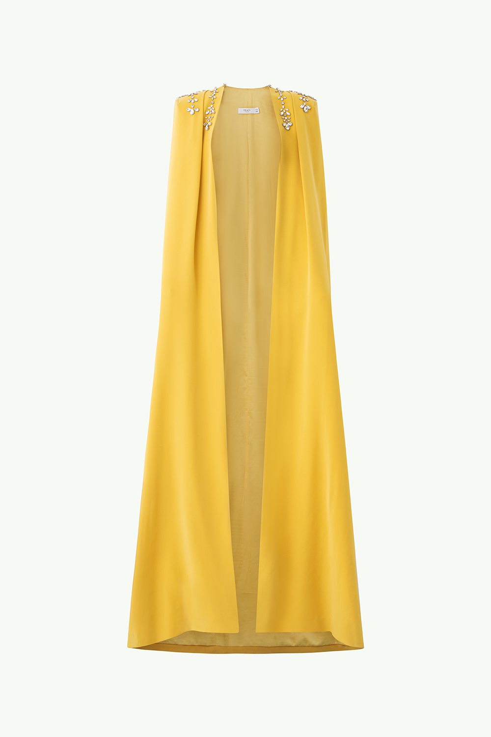 Gabrielle Sheath Cape Sleeved Satin Maxi Set