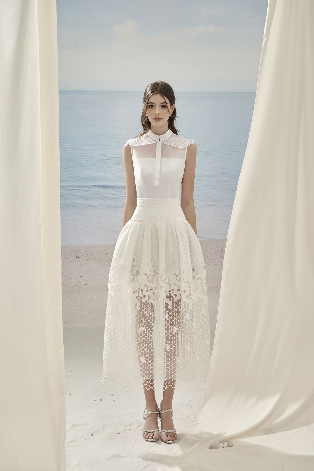 Kaylin Eirian Drop Waist Sleeveless Organza Set