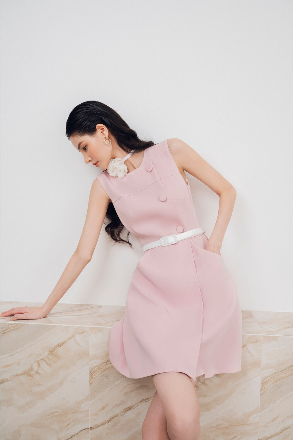 Naila A-line Sleeveless Diamond Spandex Mini Dress