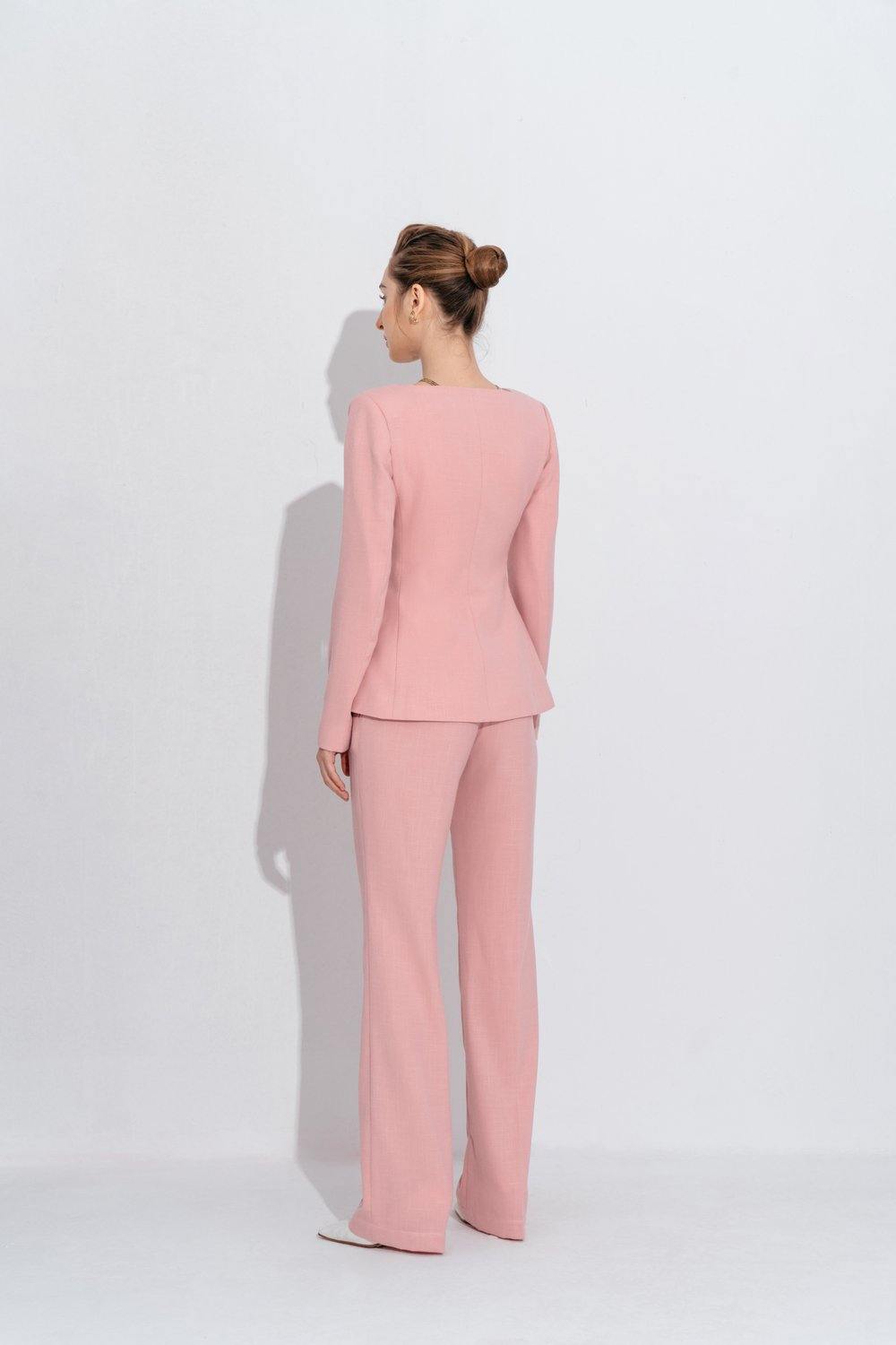 Irina Sweet Heart-Neck Suit Blazer