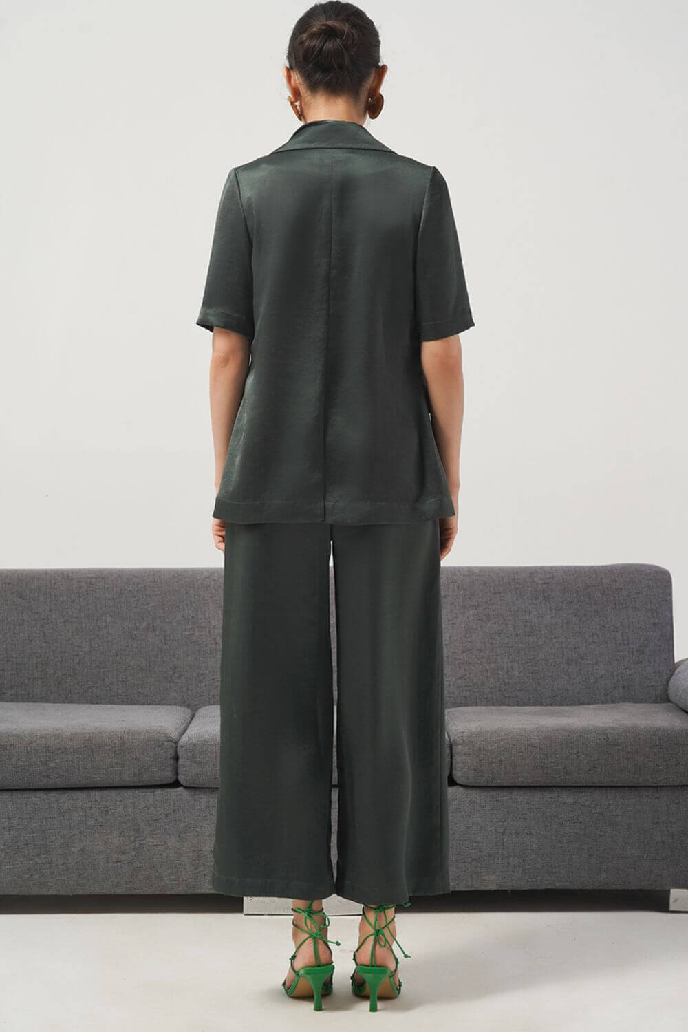 Arya Asymmetric Double Breasted Silk Blazer