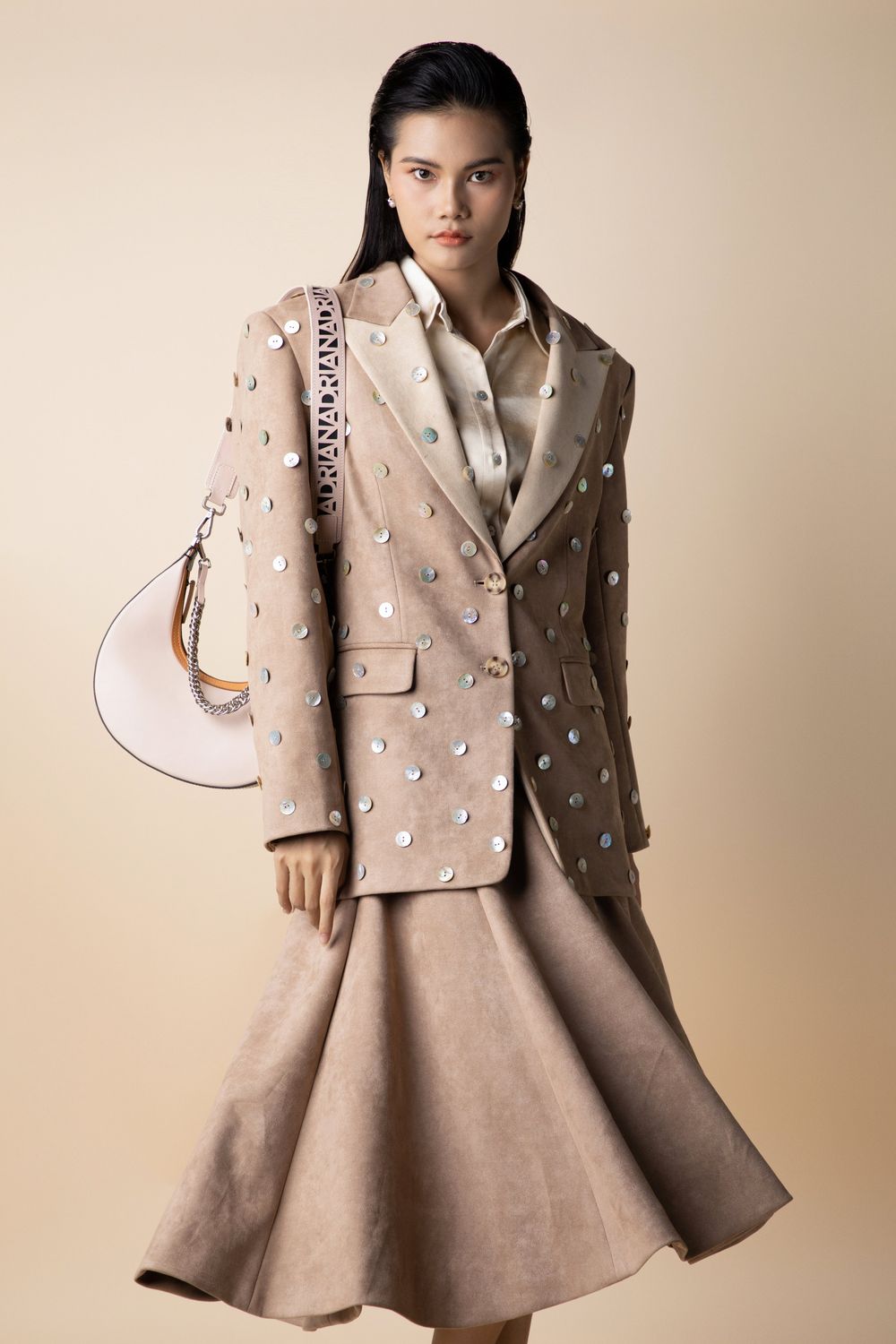 Shanny Straight Peak Lapel Polyester Blazer