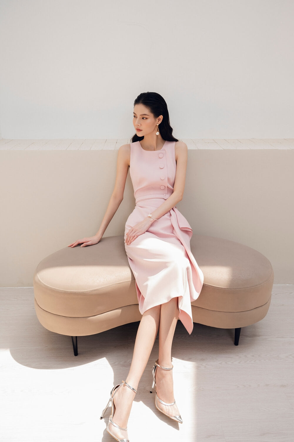 Juhi Straight Sleeveless Diamond Spandex Midi Dress