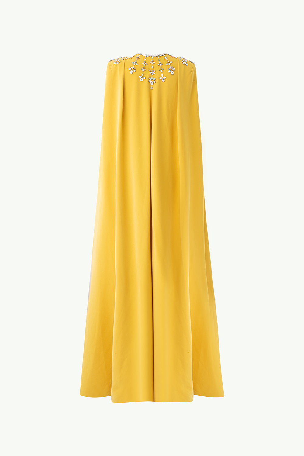 Gabrielle Sheath Cape Sleeved Satin Maxi Set