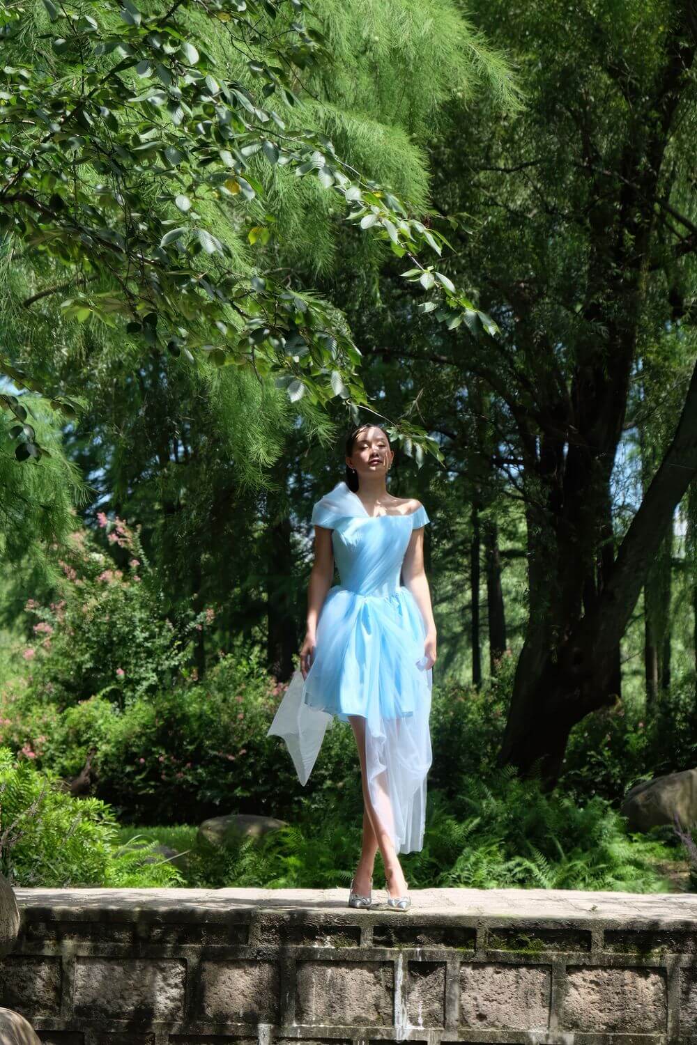 Mia Asymmetric Off-Shoulder Taffeta Midi Dress