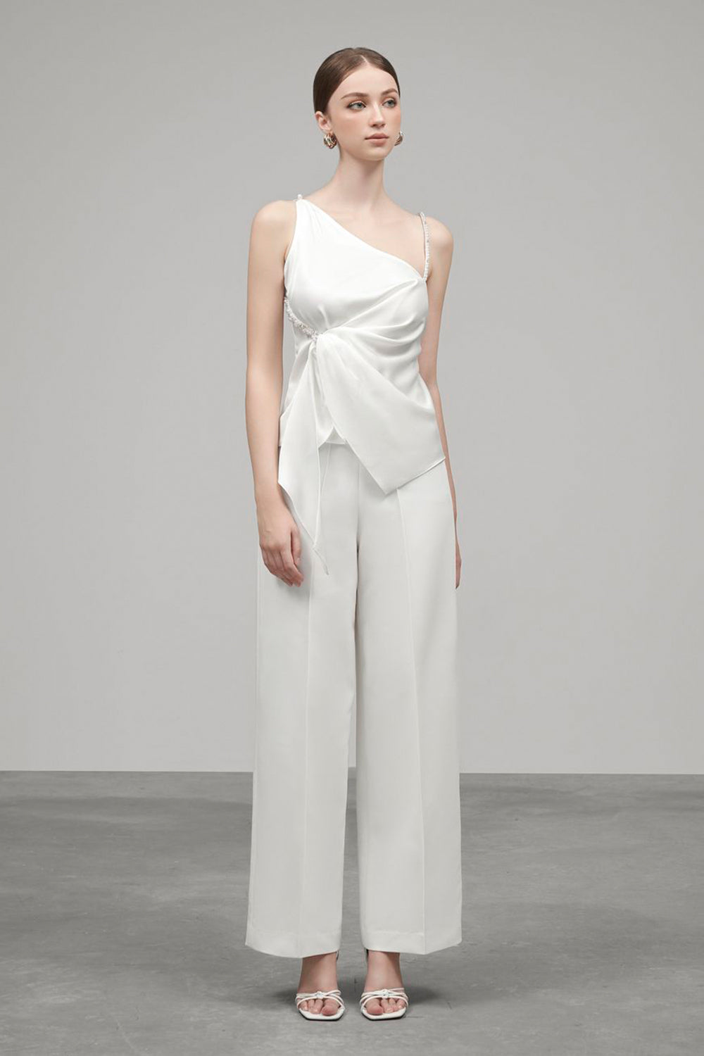 Naomi Straight Wide Leg Spandex Ankle Length Pants