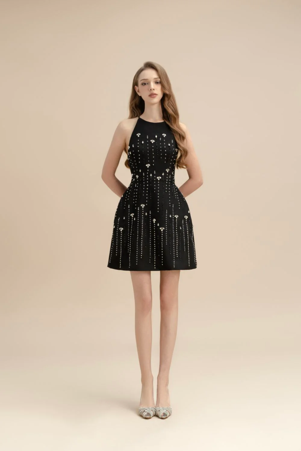 Kestrel Sheath Stone Scuba Crepe Mini Dress