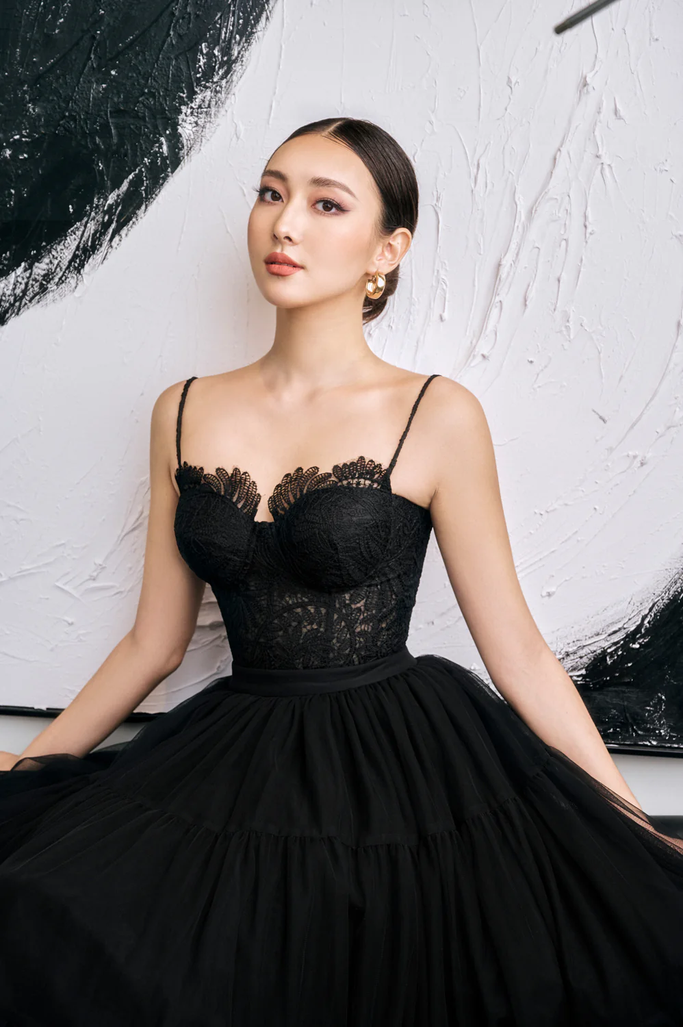 Thetis Bodycon Spaghetti Strap Silk Lace Top