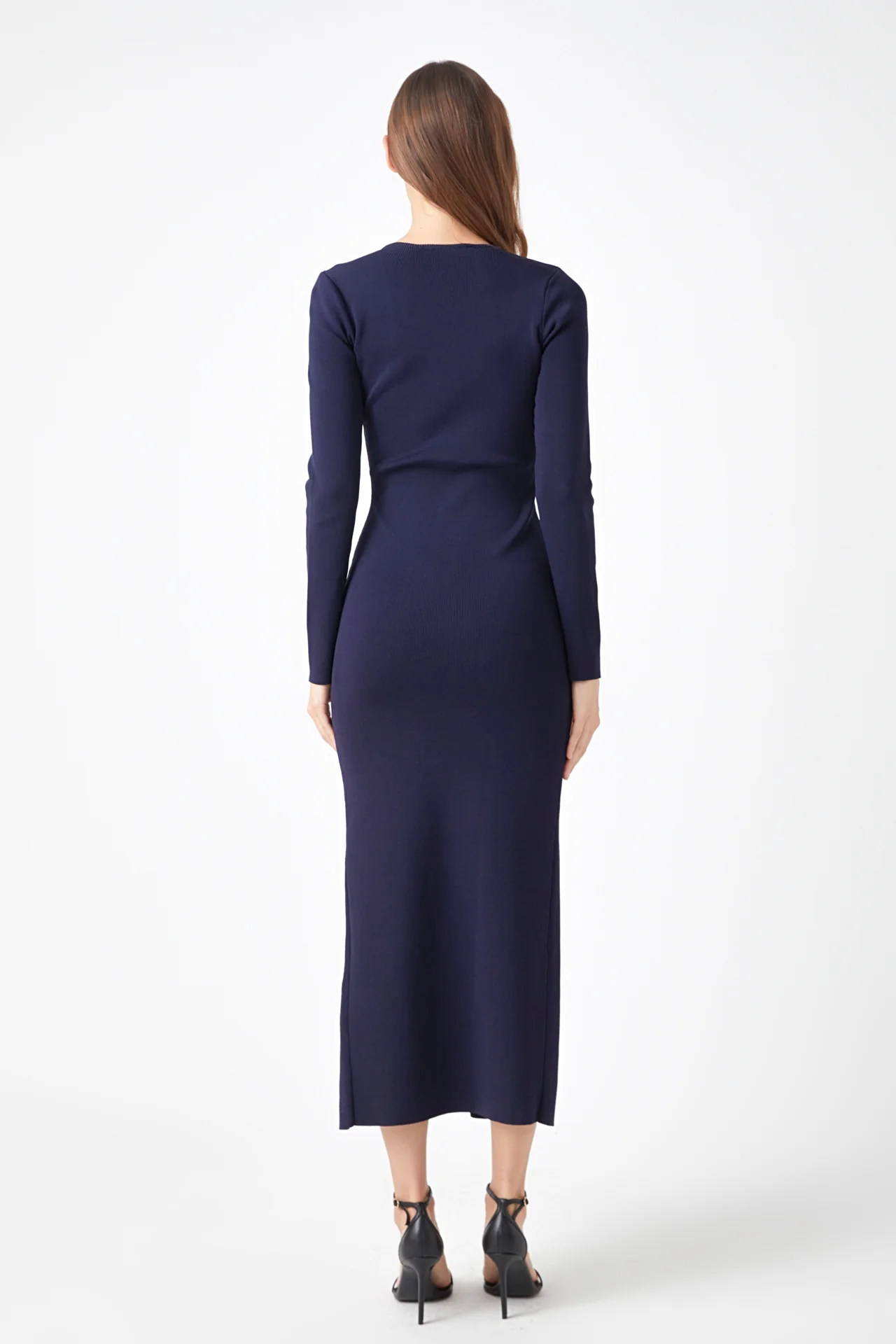 Cut Out Long Sleeve Maxi Dress