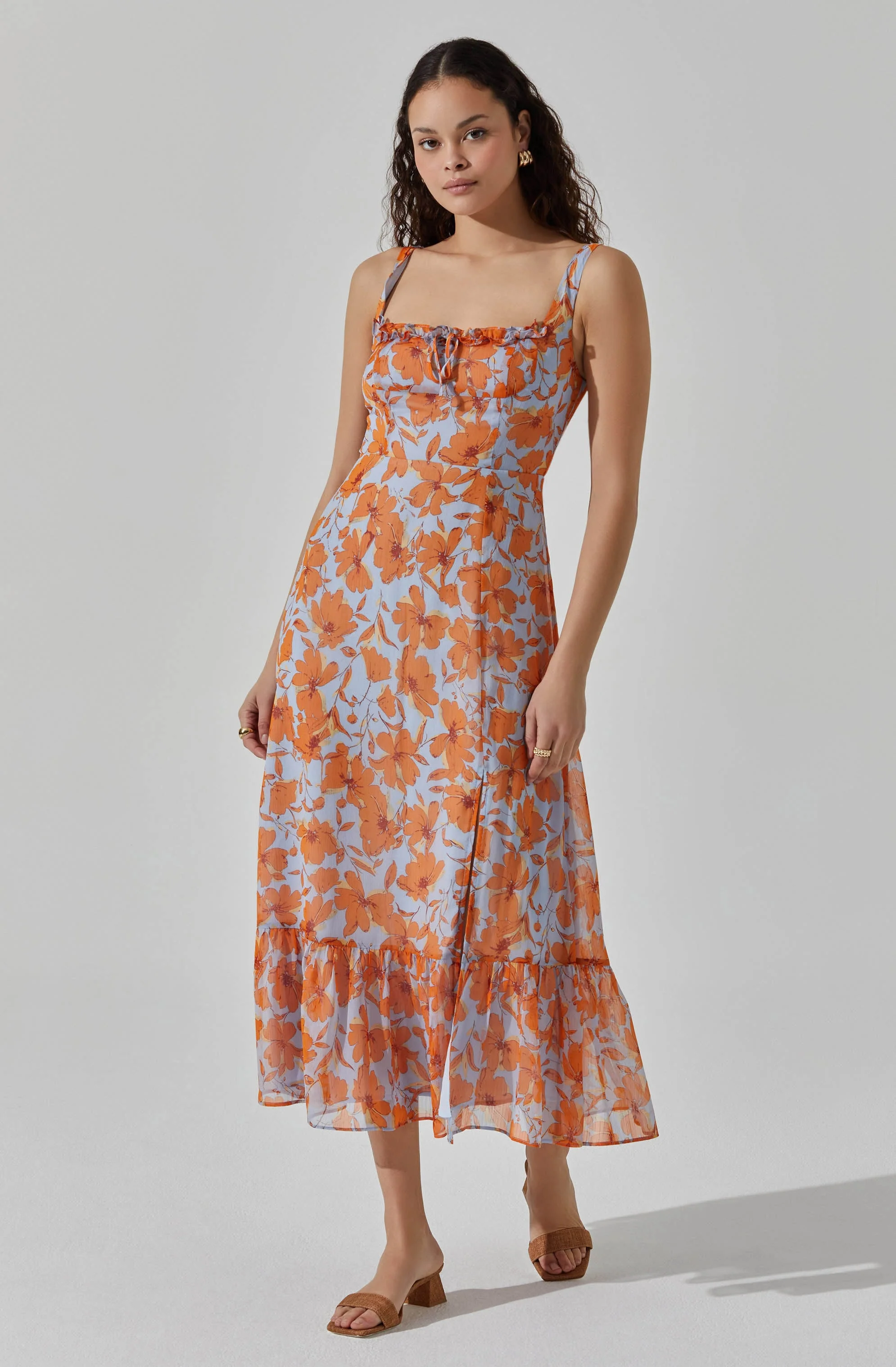 Square Neck Midi Dress