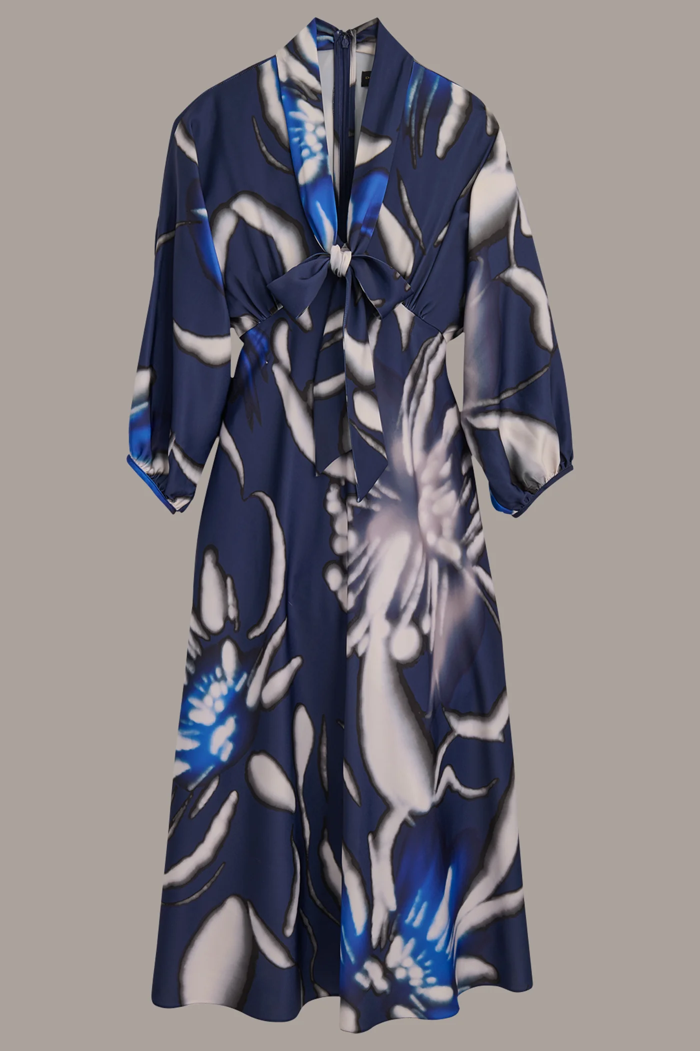 TIE NECK A LINE DRESS