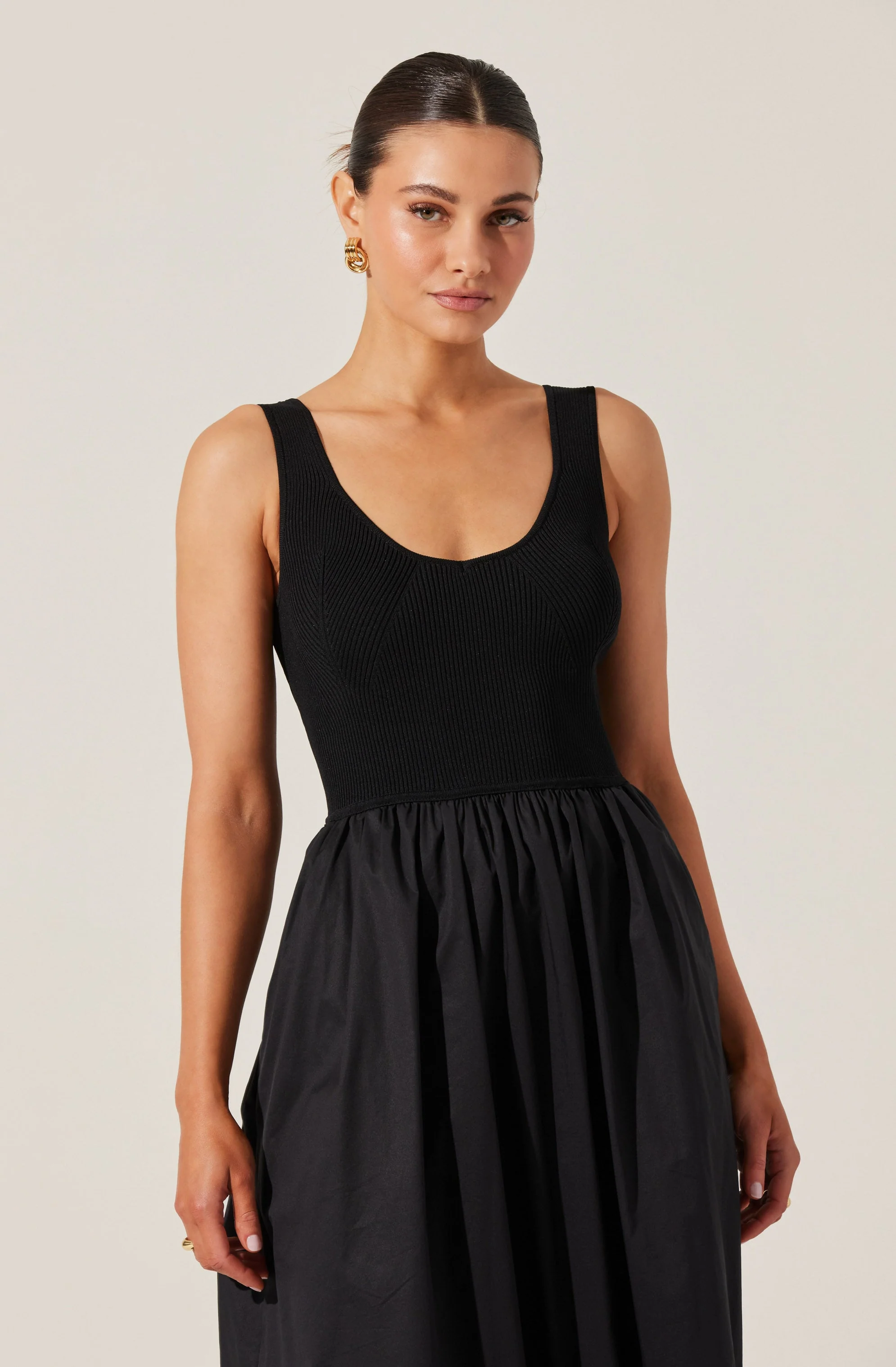 Mixed Media Midi Dress