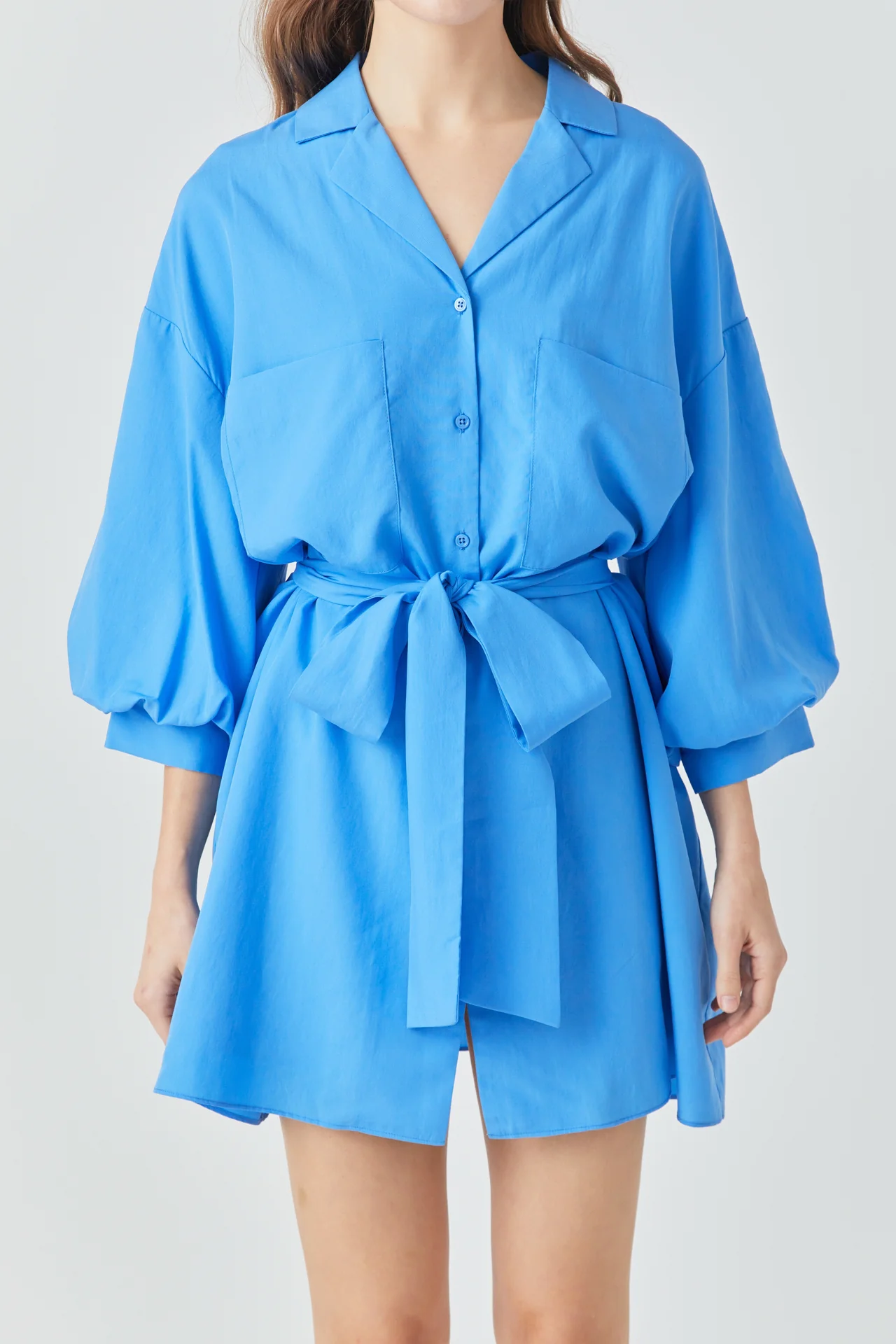 Belted Mini Shirt Dress