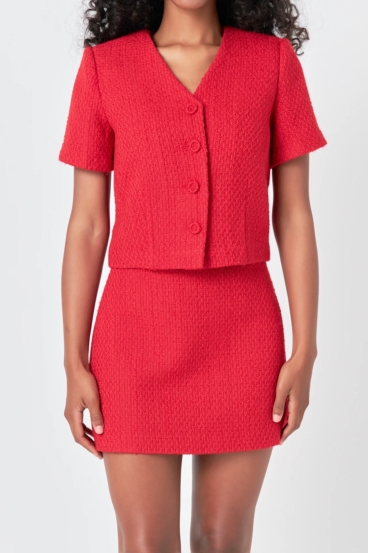 Tweed Short Sleeve Top