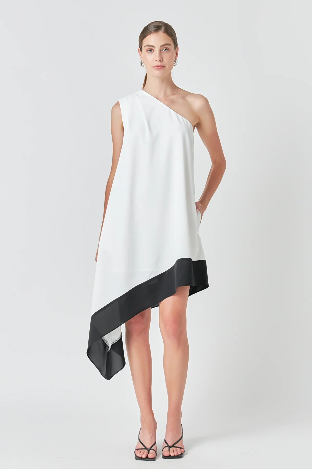 One Shoulder Colorblock Dress