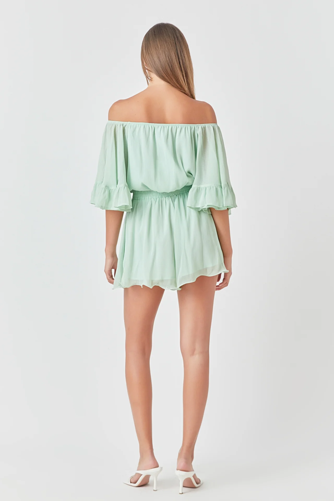 Ruffled Sleeve Romper