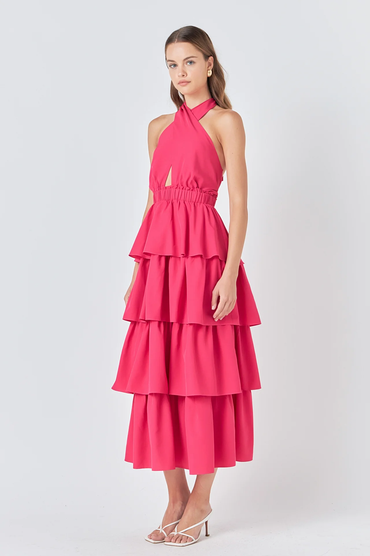 Criss Cross Halter Maxi Dress