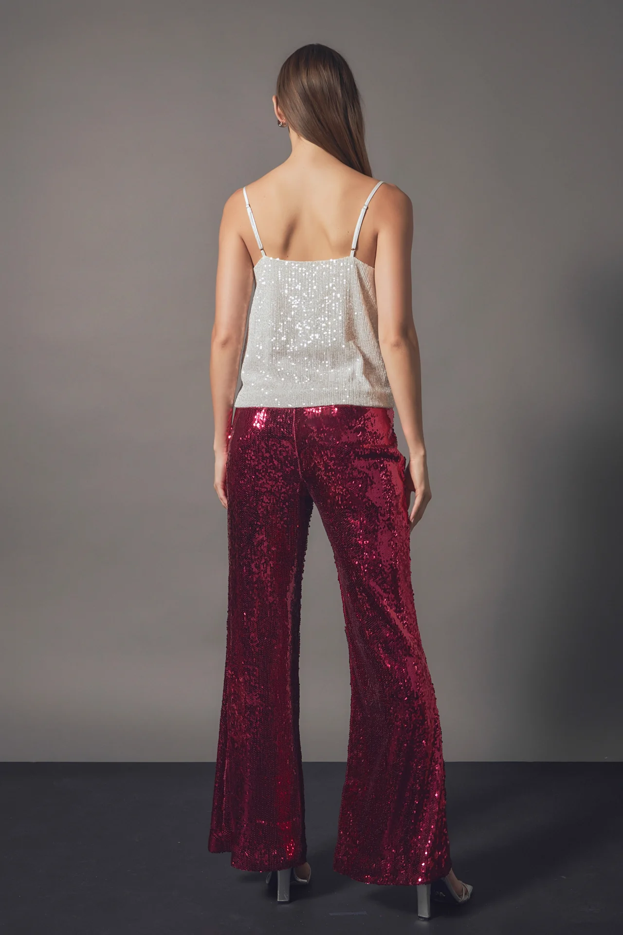 Sequins Cowl Neck Top
