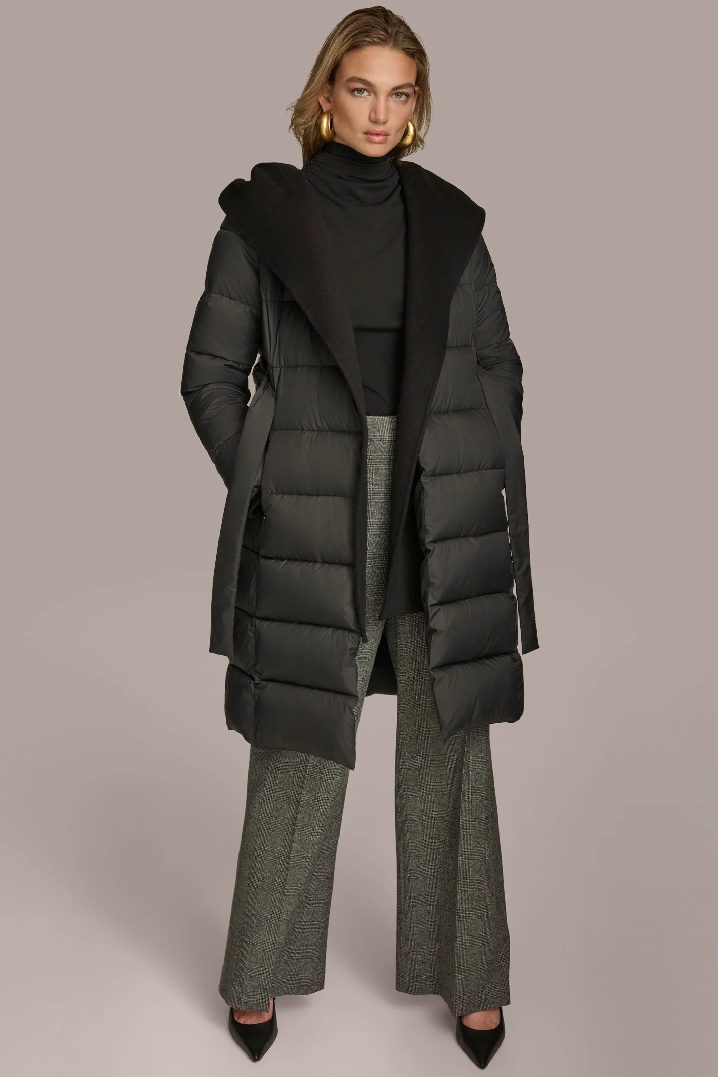 TIE WAIST PUFFER