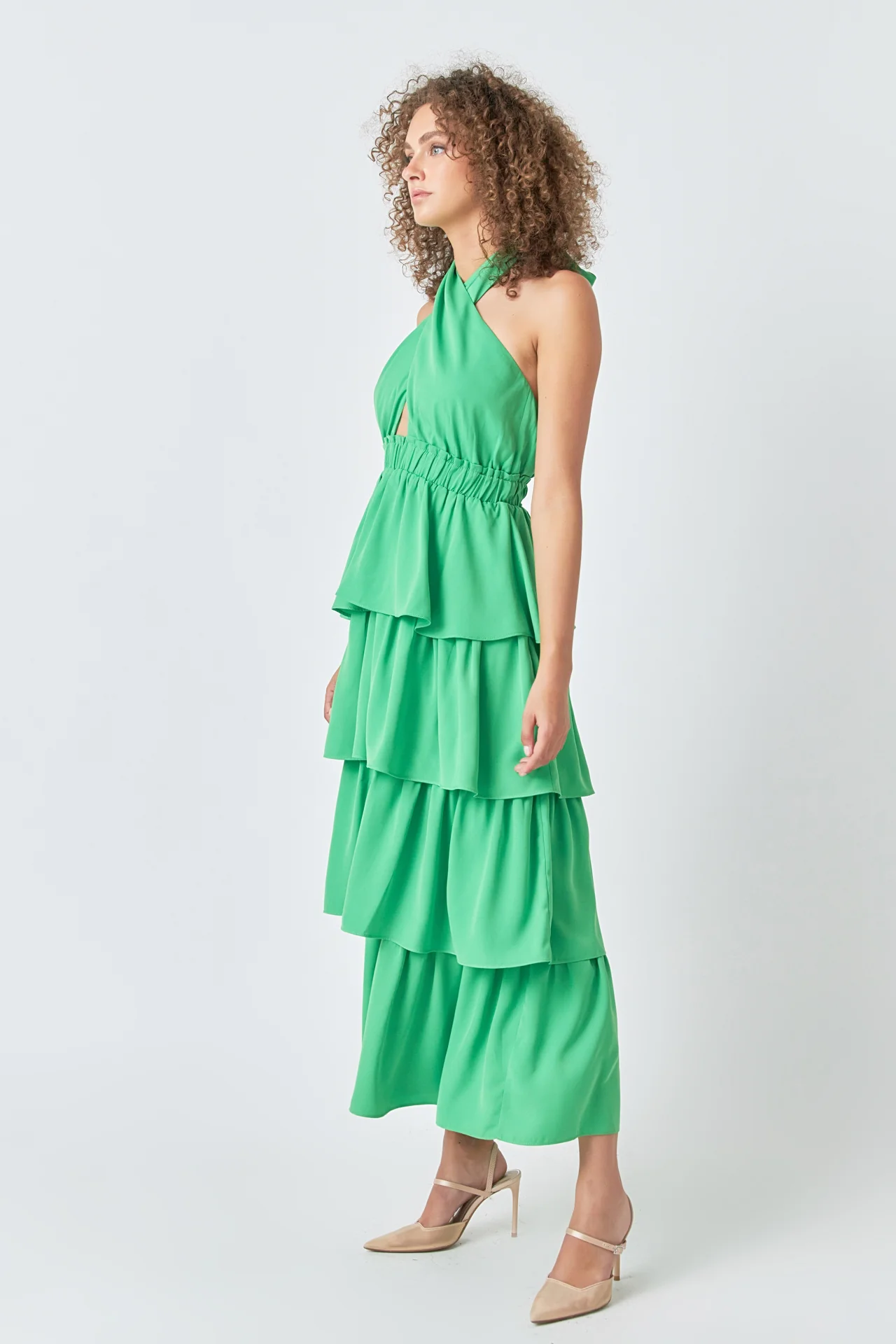 Criss Cross Halter Maxi Dress