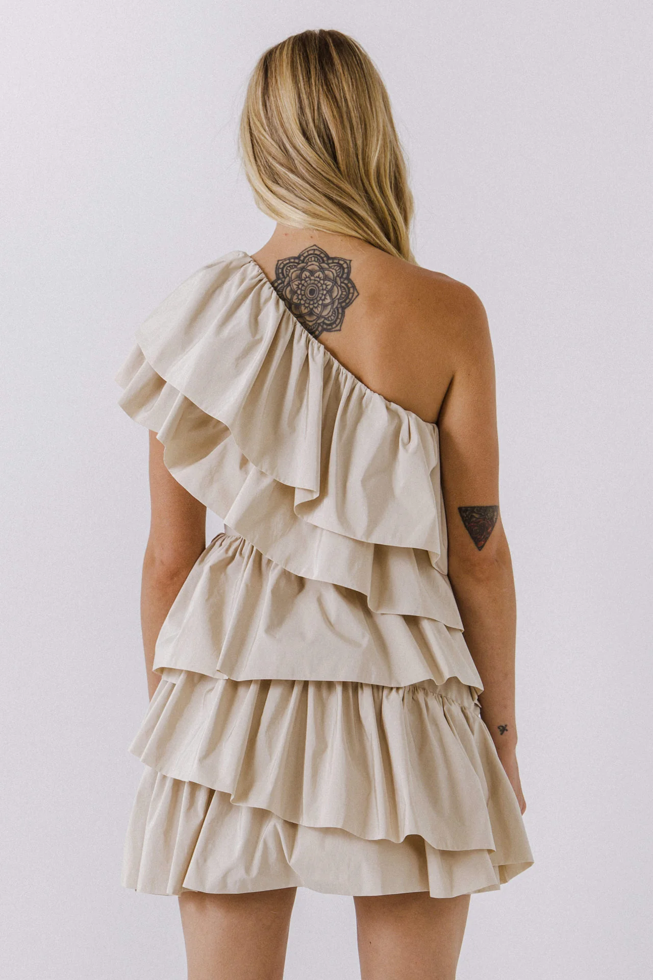 One-Shoulder Ruffled Mini Dress
