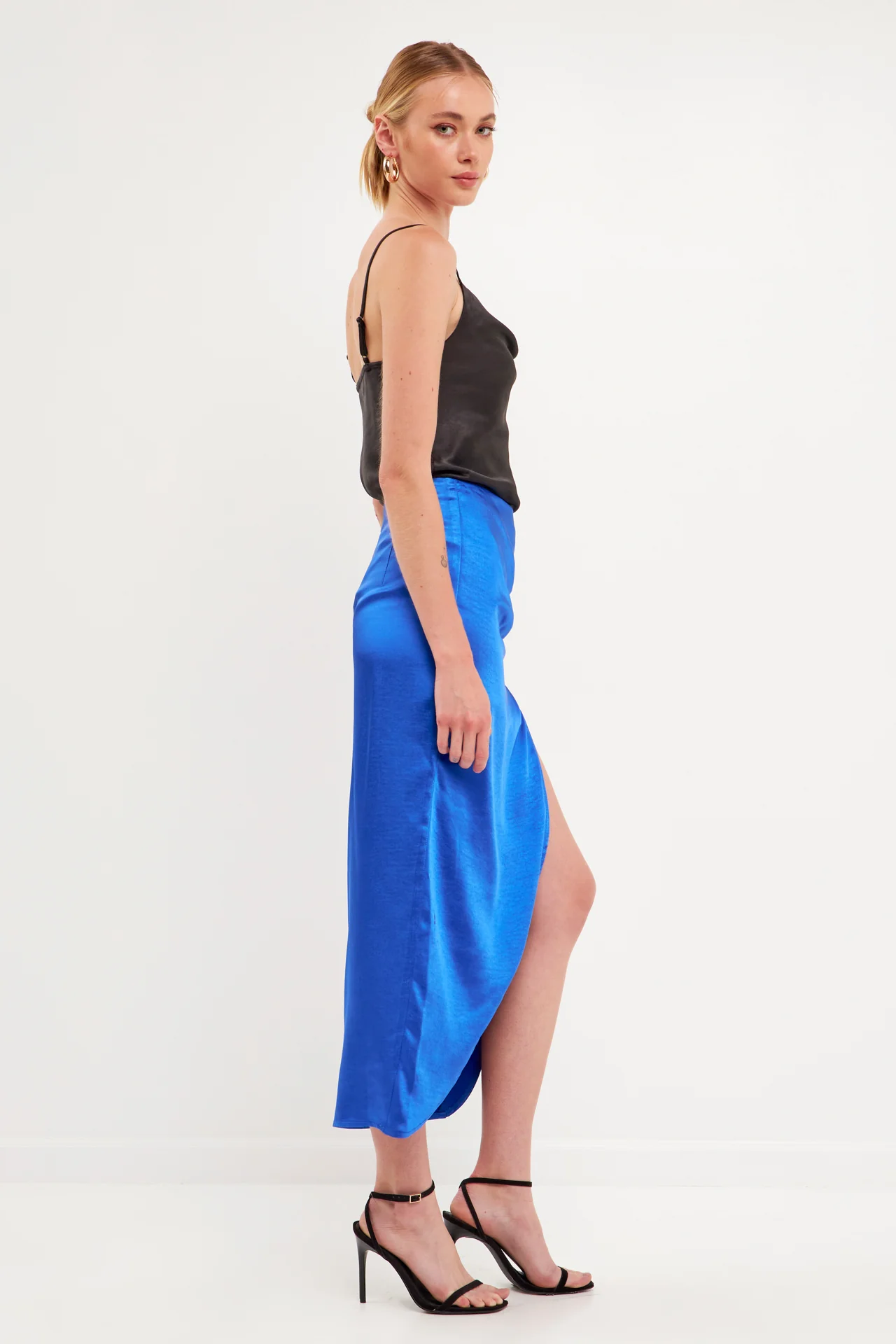 Front Slit Midi Skirt