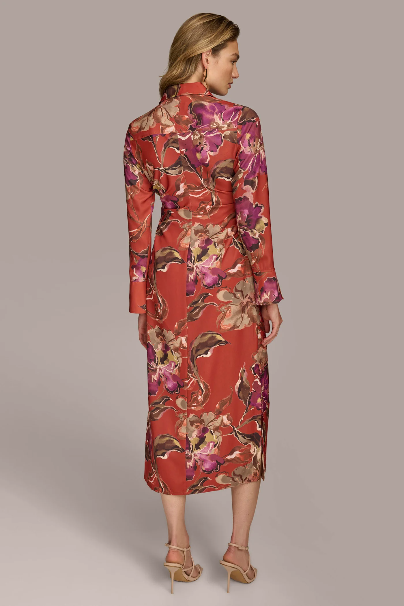 SATIN MIDI SHIRT DRESS