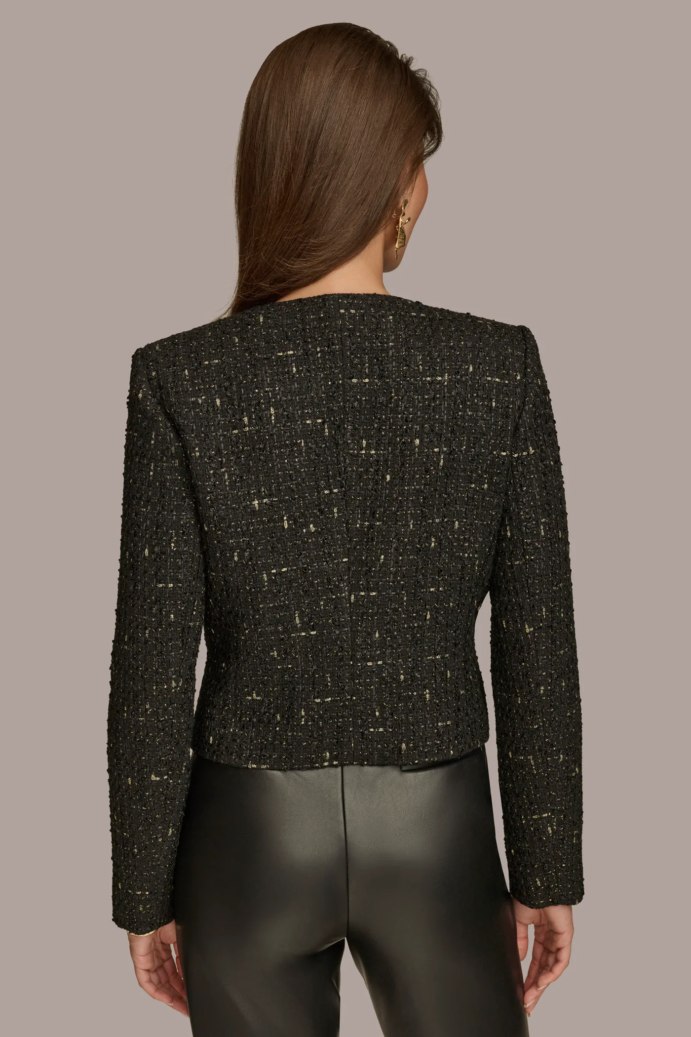 TWEED BUTTON FRONT JACKET