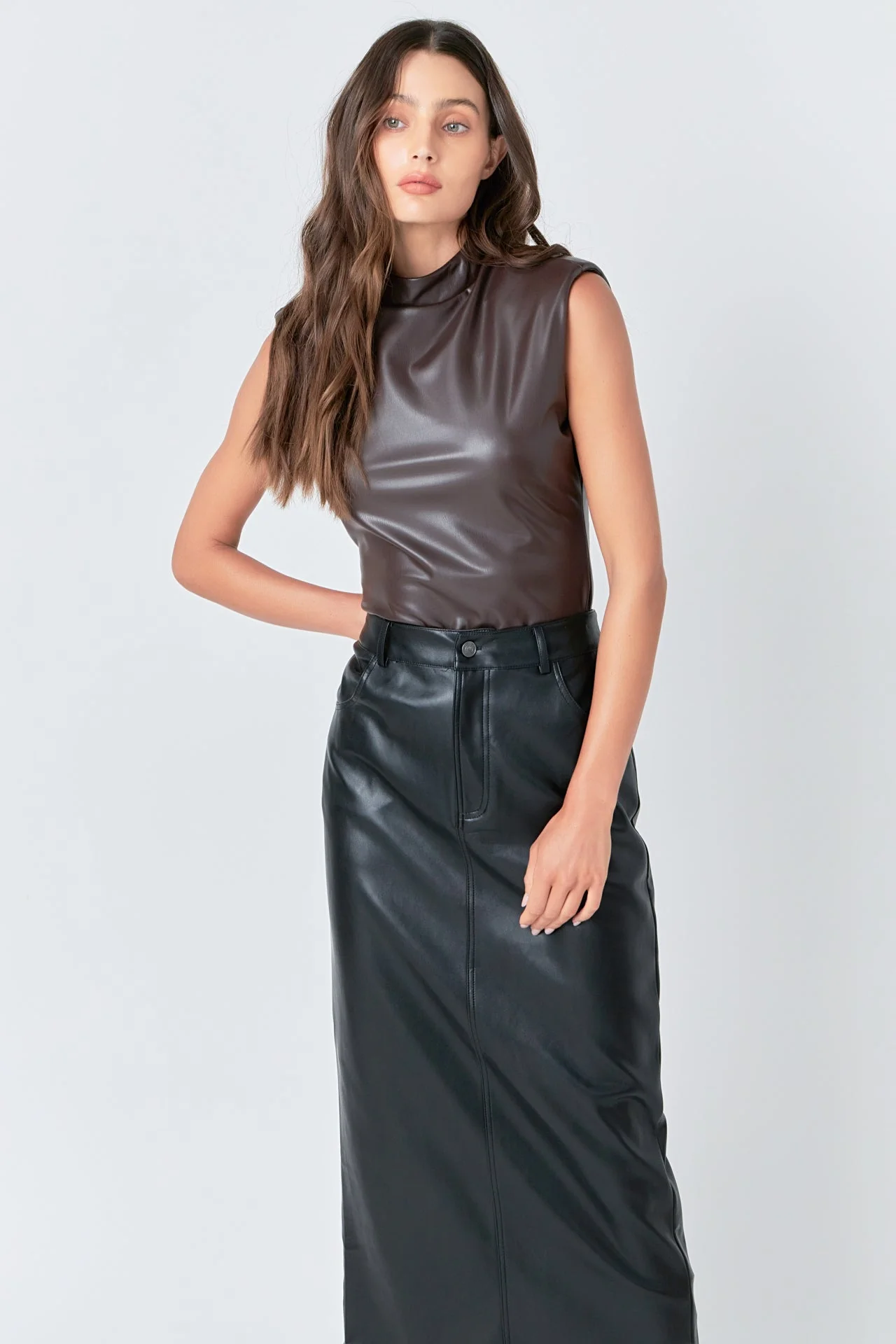 Faux Leather Bodysuit