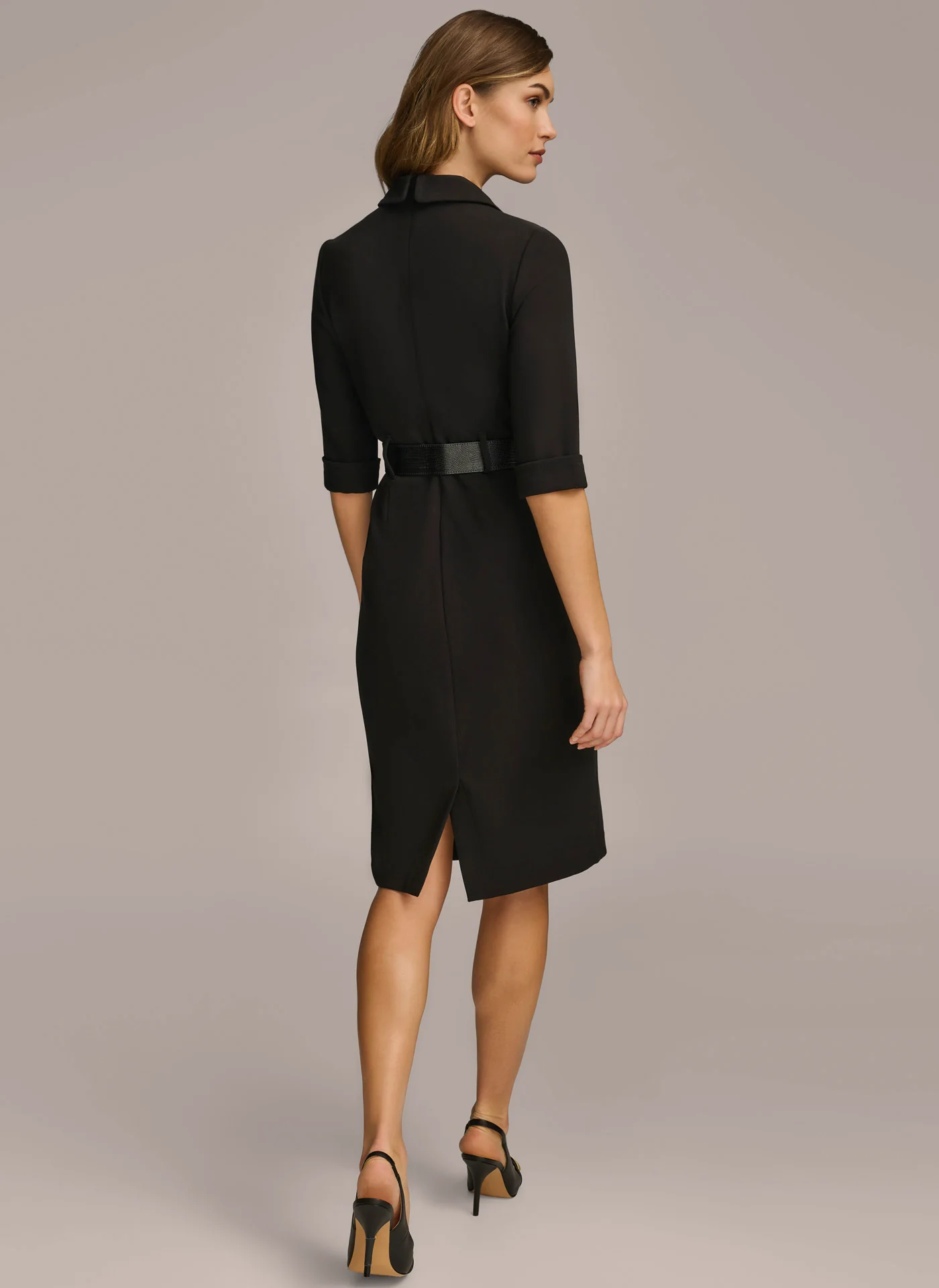 BELTED SHEATH DRESS
