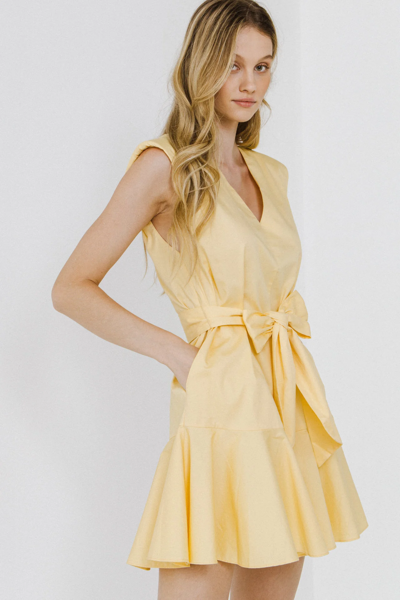 V-neckline Sleeveless Mini Dress